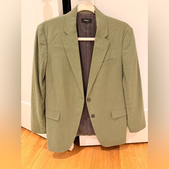 Theory Jackets & Blazers - Theory Women’s Olive green linen Blazer size 4